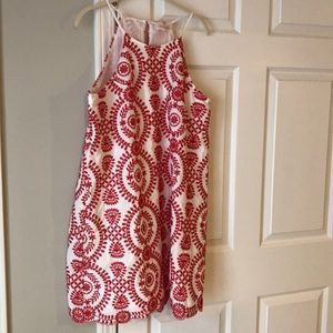 Red Garden Embroidered Dress